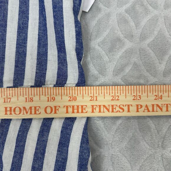 Old Navy Fit & Flare Linen Blend Mini Dress XXL Blue White Stripe Smocked Summer - Picture 14 of 14